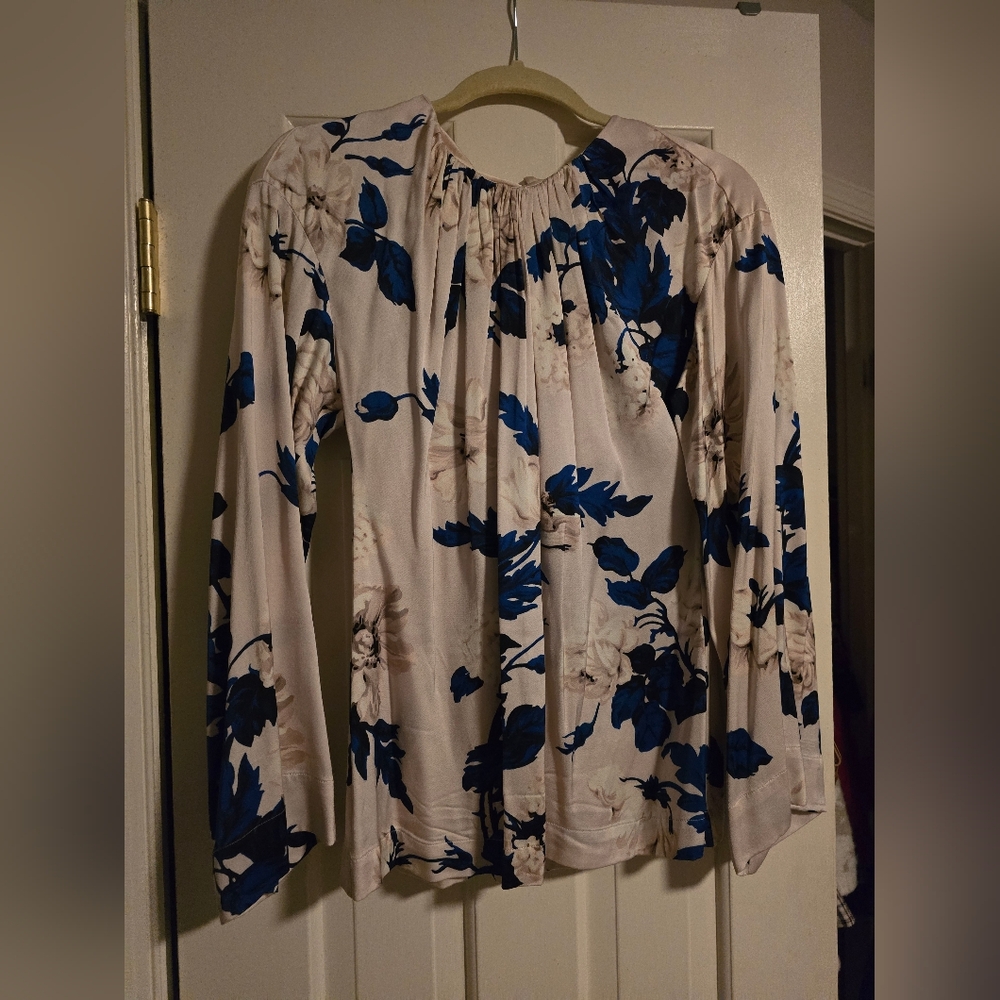 Love Blue and White Floral Blouse